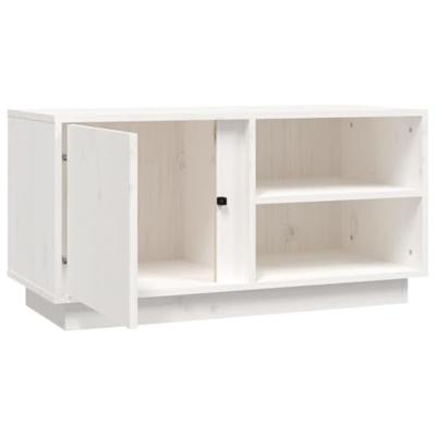 Tv-meubel 80x35x40,5 cm massief grenenhout wit