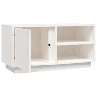 Tv-meubel 80x35x40,5 cm massief grenenhout wit - thumbnail