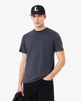 Lacoste Embroidered Signature T-Shirt Heren Donkergrijs - Maat XL - Kleur: Donkergrijs | Soccerfanshop