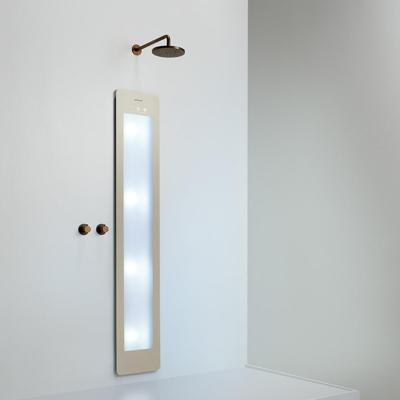 Sunshower Round Large Plus - Inbouw - Infrarood + Uv - 33 x 185 x 10 cm - Zand Wit