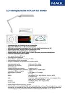 Werkpleklamp maul craft duo led met tafelklem wit - thumbnail