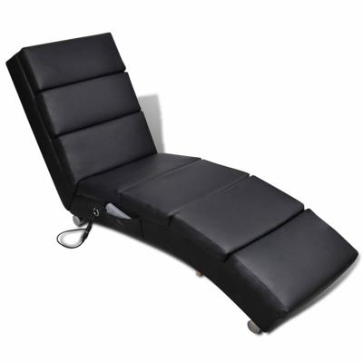Massagelounger kunstleer zwart