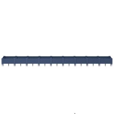 VidaXL Plantenbak met pinnen 362,5x42,5x28,5 cm polypropeen grijs