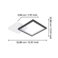Eglo Instelbare led plafondlampGafares vierkant - zwart - 900422 - thumbnail