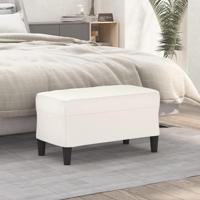 Bankje 70x35x41 cm kunstleer crmekleurig - thumbnail