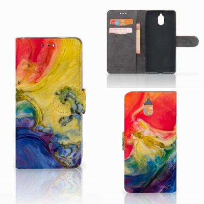 Hoesje Nokia 3.1 (2018) Watercolor Dark