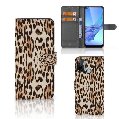 OPPO A53 | OPPO A53s | Telefoonhoesje | Met pasjeshouder | Leopard