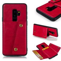 Lederen beschermhoes voor Galaxy S9 plus (rood) - thumbnail