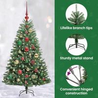 VidaXL Kunstmatige inklapbare kerstboom groen 120 cm pvc en metaal - thumbnail