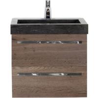 Seville Badmeubelset 60 cm - Tabacco - Wastafel Hardsteen Wit Lucca - thumbnail