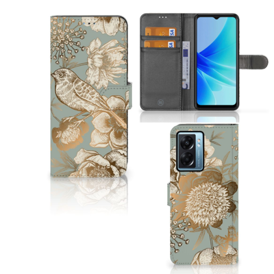 Hoesje voor OPPO A77 5G | A57 5G Vintage Bird Flowers Hoesje voor OPPO A77 5G | A57 5G Vintage Bird Flowers