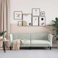 Driezitsbank fluweel lichtgrijs - thumbnail