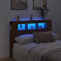 Hoofdeinde met LED 140x18,5x103,5 cm hout artisanaal eikenkleur - thumbnail