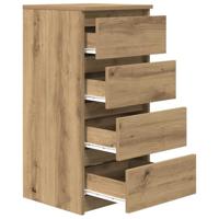 Dressoir 37,5x35x76 cm bewerkt hout artisanaal eikenkleurig - thumbnail