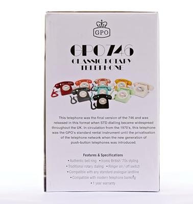 GPO Retro 746ROTARYORA Telefoon met draaischijf klassiek jaren ‘70 ontwerp GPO Retro 746ROTARYORA Telefoon met draaischijf klassiek jaren ‘70 ontwerp