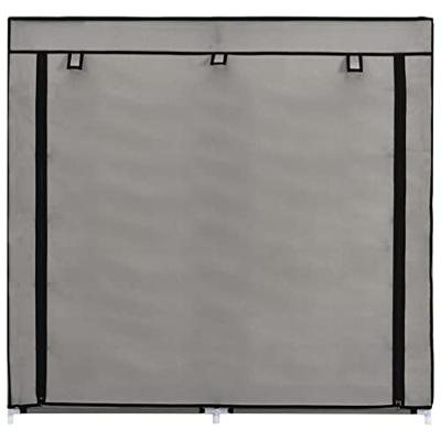 Schoenenkast met hoes 115x28x110 cm stof grijs