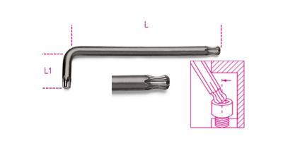 Beta Haakse stiftsleutels met kogelkop en voor Torx® schroeven 97BTX 30 - 000970130