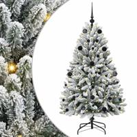 Kunstkerstboom met 150 LED Groen en Wit 150 cm PVC en Metaal - thumbnail