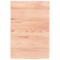 Wastafelblad 40x60x2 behandeld massief hout lichtbruin - thumbnail