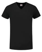 Tricorp T-shirt V-hals fitted - Casual - 101005 - zwart - maat L - thumbnail