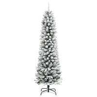 VidaXL Kunstkerstboom met sneeuw smal 180 cm pvc en pe - thumbnail