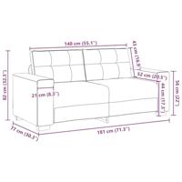 Loveseat bank 140 cm fluweel donkergrijs - thumbnail