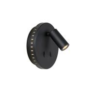 Lucide BENTJER - Bedlamp / Wandlamp - Ø 14 cm - LED - 3000K - Zwart - thumbnail