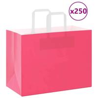 VidaXL Papieren zakken 250 st met hengsels 32x17x25 cm roze - thumbnail