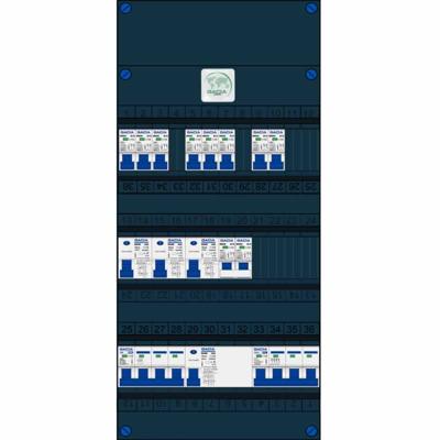 GACIA krachtgroepenkast 8 groepen krachtgroep 16A 400V 3 aardlekschakelaars kookgroep HS 4P 40A