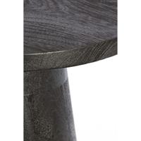 Light & Living Ronde Bijzettafel 'Paxos' Mangohout, kleur Zwart - thumbnail