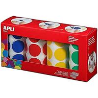 Apli Kids stickers XL cirkels, diameter 33 mm, doos met 4 rollen in 4 kleuren - thumbnail