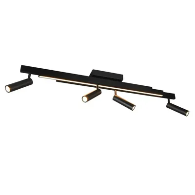 Trio 4-lichts led spotZeno zwart - 648310532