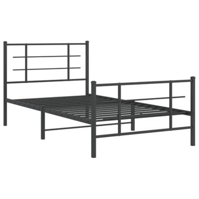 Bedframe met hoofd- en voeteneinde metaal zwart 100x200 cm