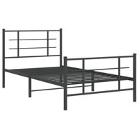 Bedframe met hoofd- en voeteneinde metaal zwart 100x200 cm - thumbnail