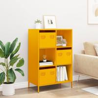 Hoge kast 68x39x103,5 cm staal mosterdgeel - thumbnail