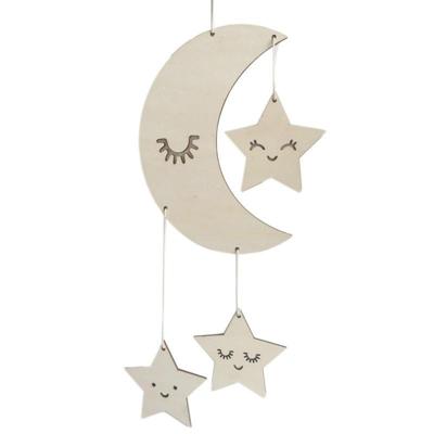 Baby kamer kleuterschool ster maan houten decoratie type: Special Board (maan)