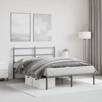 Bedframe met hoofdbord metaal zwart 140x190 cm - thumbnail