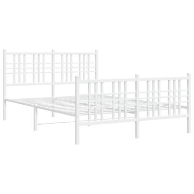 Bedframe met hoofd- en voeteneinde metaal wit 137x190 cm