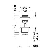 Afvoerplug Tres Valvulva | 5/4" | Click waste | Messing | Rond | 24k Goud mat - thumbnail