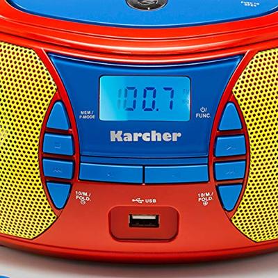 Karcher RR 5026 Radio/CD-speler VHF (FM) CD, USB Incl. microfoon Rood, Blauw, Geel