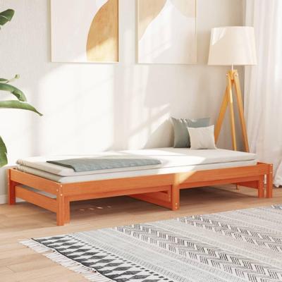 Slaapbank met onderschuifbed 90x200 cm massief grenenhout
