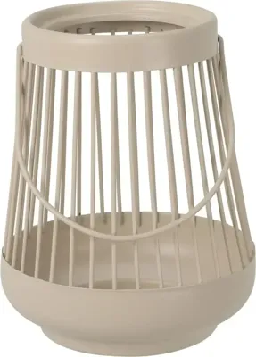 Windlicht metaal draad 12.5x16cm wit