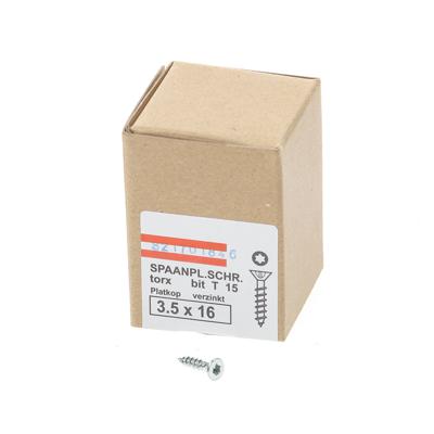 Hoenderdaal Fasteners Hoenderdaal spaanplaatschroef verzinkt platkop voldraad torx tx15 3.5x16 | 200 stuks - 0206.01.16701