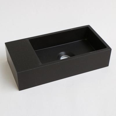 INK Versus Fontein - 36x18x9cm - wasbak rechts - 0 kraangaten - Quartz zwart 3404103