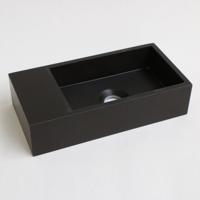 INK Versus Fontein - 36x18x9cm - wasbak rechts - 0 kraangaten - Quartz zwart 3404103 - thumbnail