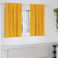 VidaXL Verduisterende gordijnen 2 pcs mosterdgeel 140 x 140 cm fluweel - thumbnail