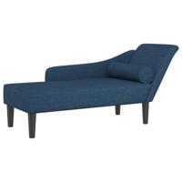 Chaise longue met kussens stof blauw - thumbnail