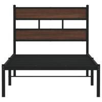 Bedframe met hoofdbord zonder matras bruin eikenkleur 80x200 cm - thumbnail
