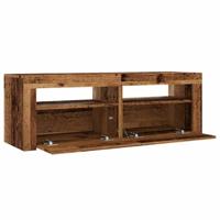 Tv-meubel met LED 120x35x40 cm bewerkt hout oud hout - thumbnail