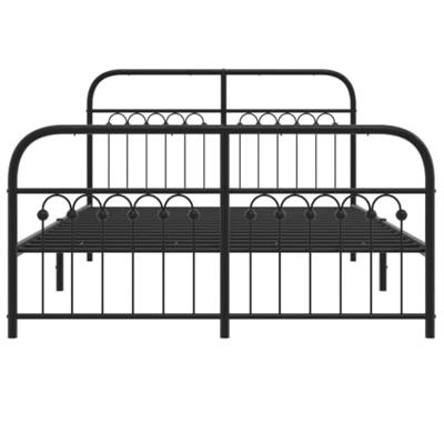 Bedframe met hoofd- en voeteneinde metaal zwart 137x190 cm